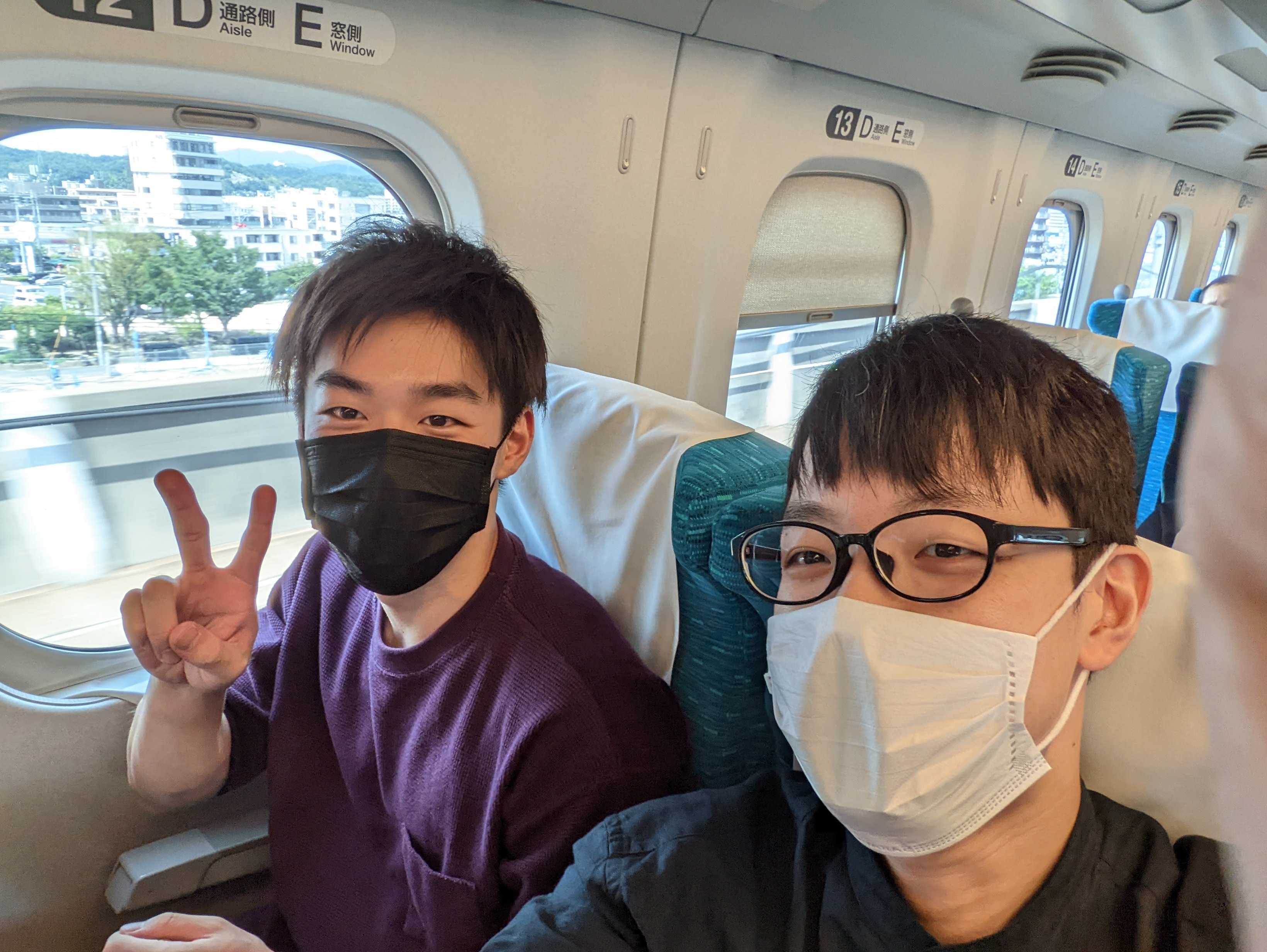 往路の新幹線内にて撮影した写真