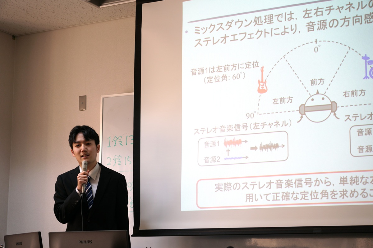 加藤大輝君の発表中の写真